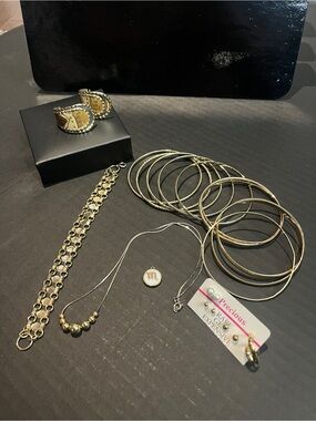 Gold-Tone Bangle, Bracelet, Pendant & Earrings Jewelry Set - Women